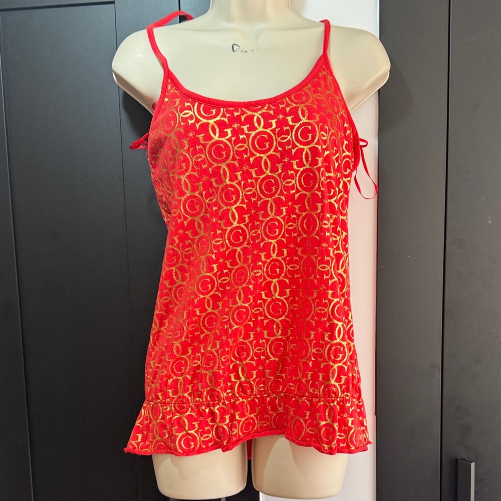Guess Red and Gold Camisole Top